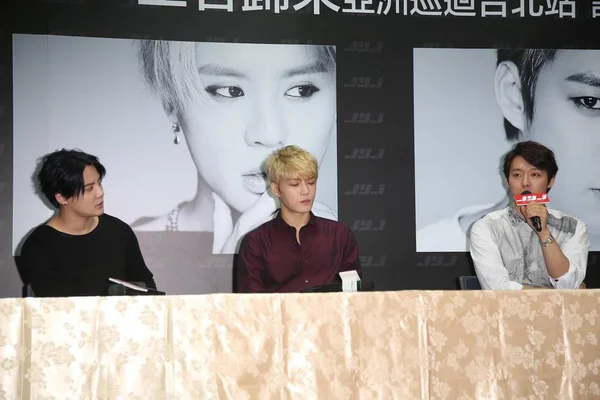 South Korean Pop Group Jyj Attends Press Conference 2014 Asia — Stock Photo, Image