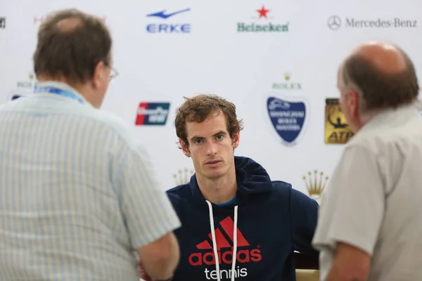 Andy Murray Storbritannien Deltar Presskonferens Efter Besegrade David Ferrer Spanien — Stockfoto
