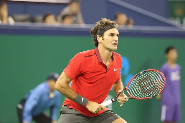 Roger Federer Sviçre Nin Bir Atış Almanya Nın Florian Mayer — Stok fotoğraf