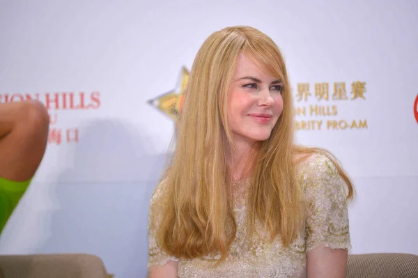Actriz Australiana Nicole Kidman Sonríe Una Conferencia Prensa Para Torneo —  Fotos de Stock
