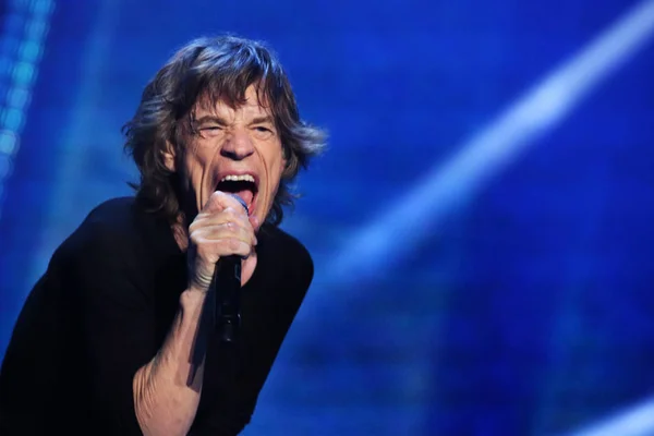 Mick Jagger Groupe Rock Anglais Rolling Stones Produit Concert Leur — Photo