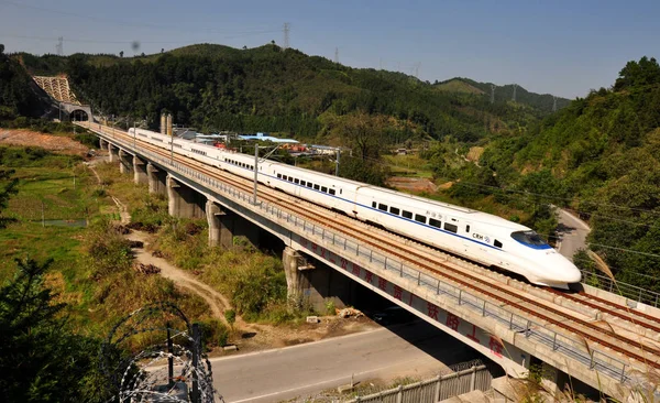 Tren Bala Crh China Railway High Speed Pasa Través Del — Foto de Stock