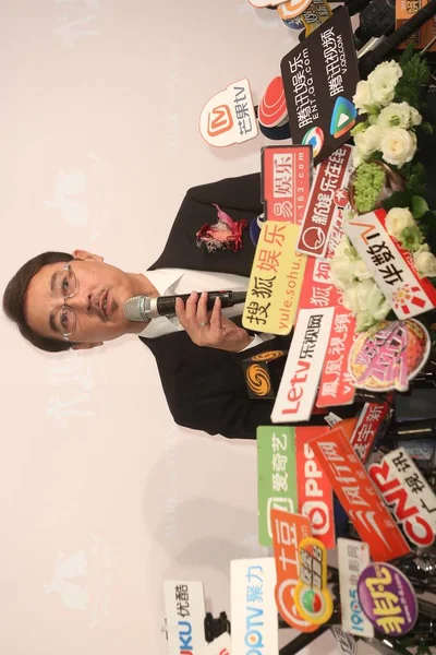 Tchajwanský Herec Allen Chao Otec Herce Marka Chao Mluví Během — Stock fotografie