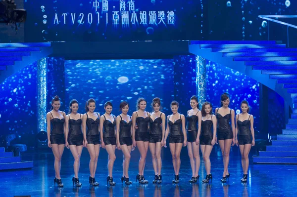 Competidores Posar Durante Final Concurso Miss Ásia 2011 Cidade Haikou — Fotografia de Stock