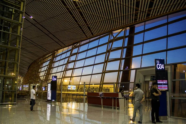 Vista Terminal Aeroporto Internacional Pequim Capital Pequim China Julho 2013 — Fotografia de Stock
