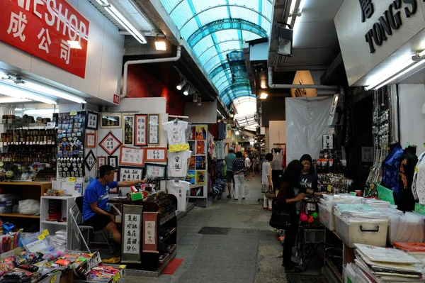 Compras Pessoas Mercado Stanley Uma Cidade Hong Kong China Setembro — Fotografia de Stock