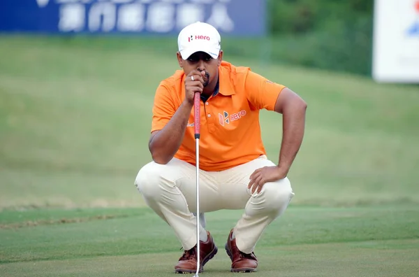 Golfista Indiano Anirban Lahiri Considera Taco Golfe Durante Torneio Venetian — Fotografia de Stock