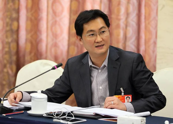 Pony Huateng Chairman Tencent Attends Panel Discussion First Session 12Th — Stock Photo, Image