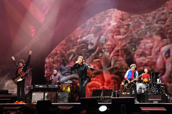 Los Miembros Banda Rock Inglesa Rolling Stones Presentan Concierto Gira —  Fotos de Stock