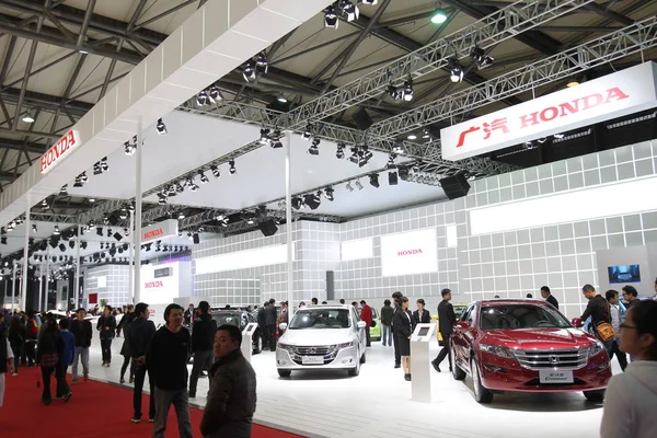 Människor Besöker Montern Honda Shanghai International Automobile Industri Utställningen Känd — Stockfoto