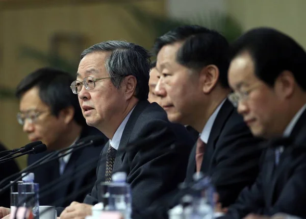 Zhou Xiaochuan Terza Destra Governatore Della Peoples Bank China Pboc — Foto Stock