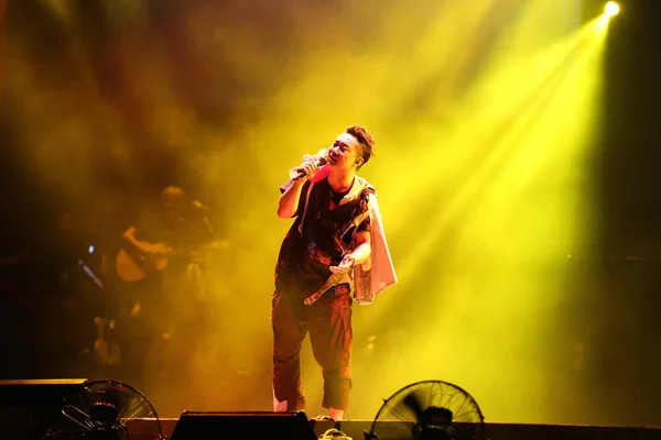 Cantor Hong Kong Eason Chan Apresenta Durante Seu Concerto Cidade — Fotografia de Stock