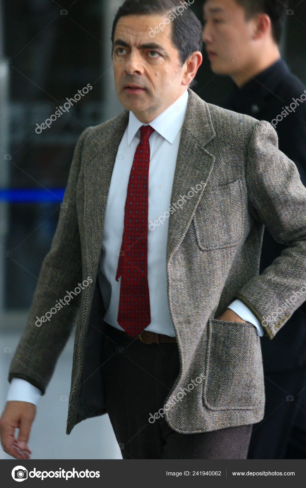 Actor Inglés Rowan Atkinson Interpreta Bean Durante Una Sesión