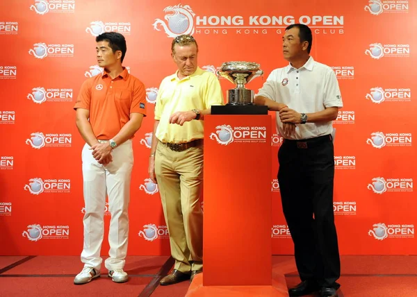 Esquerda Jogador Golfe Chinês Liang Wenchong Jogador Golfe Espanhol Miguel — Fotografia de Stock