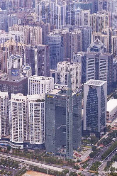 Aerial View Skyscrapers High Rise Buildings Guangzhou Southeast Chinas Guangdong — Stock Photo, Image