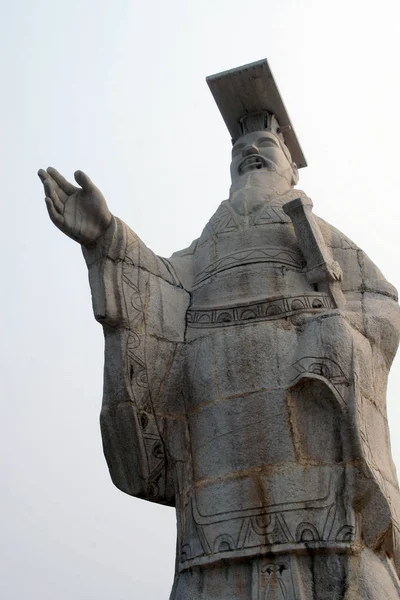 Una Statua Pietra Ying Zheng Conosciuta Come Imperatore Qin Qin — Foto Stock