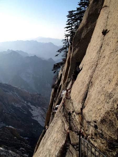 Vista Una Ruta Senderismo Monte Huashan Montaña Huashan Ciudad Xian — Foto de Stock