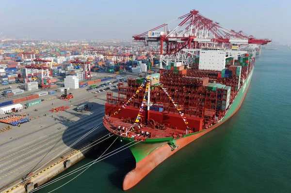 Buque Portacontenedores Más Grande Del Mundo Cscl China Shipping Container — Foto de Stock