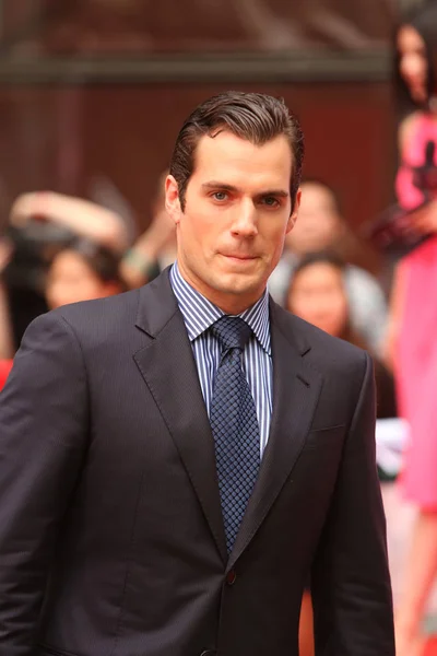 British Actor Henry Cavill Poses Arrives Press Conference Movie Man — Stock Photo, Image