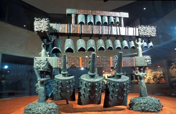 Bronze Chime Bells Marquis Zeng Displayed Hubei Provincial Museum Wuhan — Stock Photo, Image