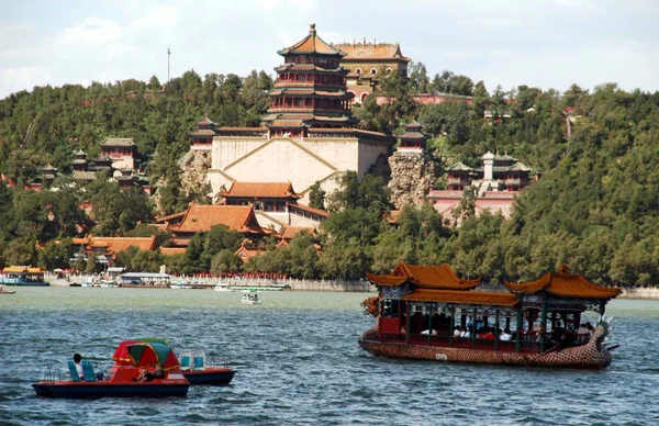 Kunming Gölü Nün Görünümü Pekin Deki Yaz Sarayı Ndaki Uzun — Stok fotoğraf