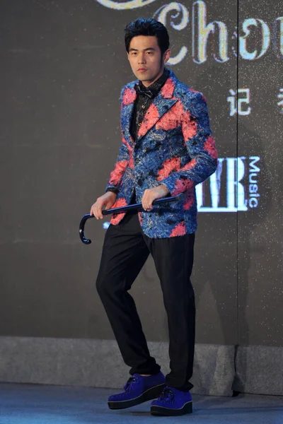 Taiwanese Singer Jay Chou Poses Press Conference His New Album — Stock Photo, Image