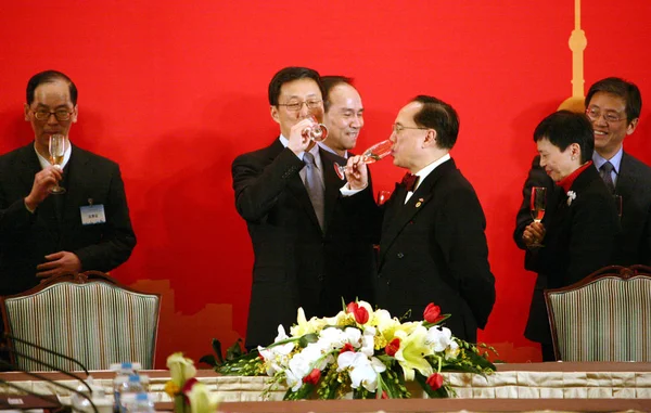 Alcalde Shanghái Han Zheng Segundo Izquierda Director Ejecutivo Hong Kong —  Fotos de Stock