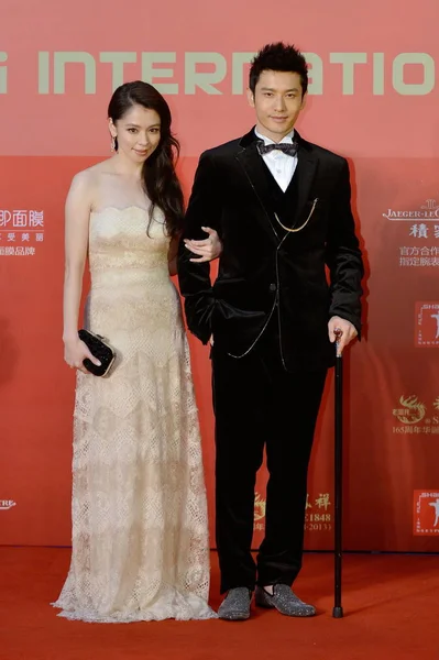 Taiwanese Actress Vivian Hsu Left Chinese Actor Huang Xiaoming Right — Stock Photo, Image