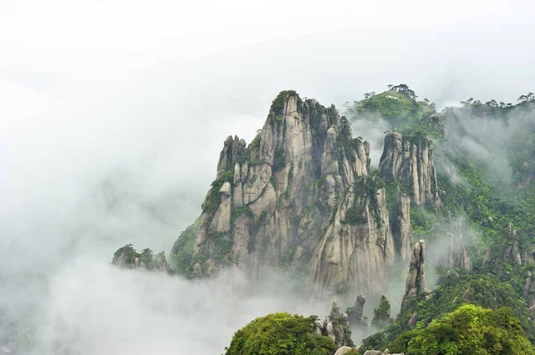 Пейзаж Моря Облаков Горы Саньциншань Национальный Парк Городе Шанрао Восточный — стоковое фото