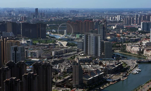 Helhetsbild Tianjin Ljus Sommardag Tianjin Kina Juli 2013 — Stockfoto