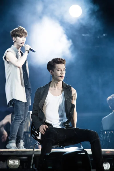 Südkoreanische Popgruppe Exo Tritt Bei Ihrem Konzert Der Stadt Wuhan — Stockfoto