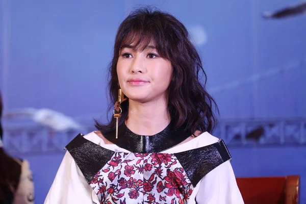 Chinese Actrice Chen Ran Woont Een Persconferentie Voor Haar Nieuwe — Stockfoto