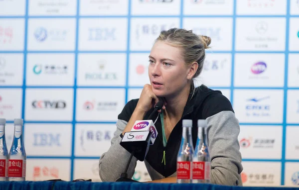 Maria Sharapova Russia Smiles Press Conference Defeating Elina Svitolina Ukraine — Stock Photo, Image