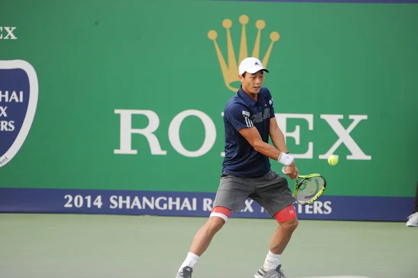 Yen Hsun Van Chinese Taipei Teruggegaan Een Schot Ivo Karlovic — Stockfoto