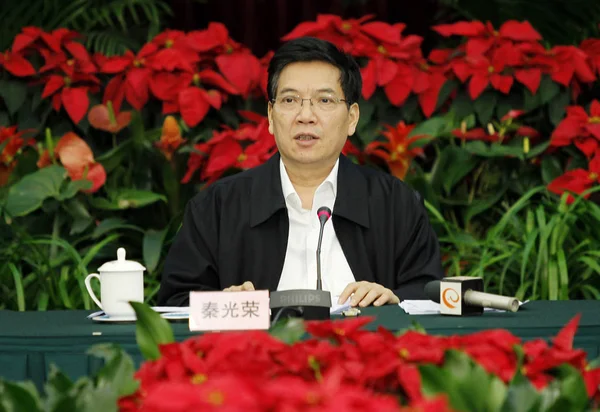 Qin Guangrong Çin Komünist Partisi Cpc Yunnan Komitesi Sekreteri Kunming — Stok fotoğraf