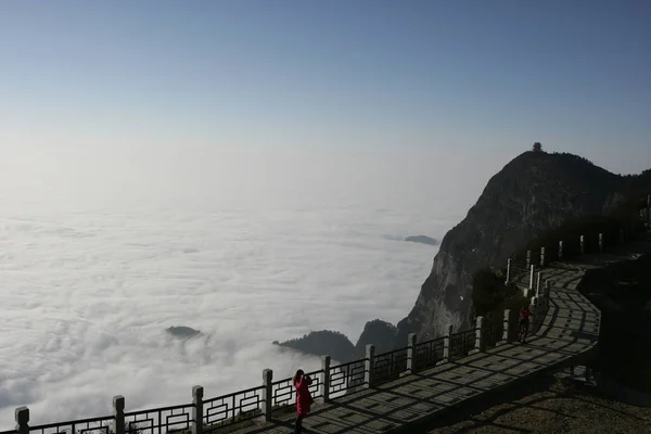 Landschap Van Zee Van Wolken Mount Emei Emei Berg Emeishan — Stockfoto