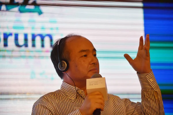 Masayoshi Son Președinte Ceo Softbank Corp Vorbește Timpul Primei Conferințe — Fotografie, imagine de stoc