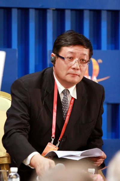 2011年4月16日 中国投资公司董事长 Ceo Cic 在中国海南省重海市出席博鳌亚洲论坛2011年年会副业会议 — 图库照片