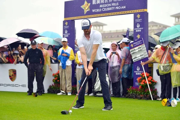 Acteur Américain Chris Evans Prépare Décoller Lors Tournoi Golf Mission — Photo