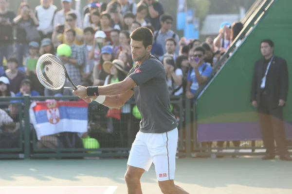 Novak Djokovic Serbia Participa Una Sesión Entrenamiento Para Torneo Tenis — Foto de Stock