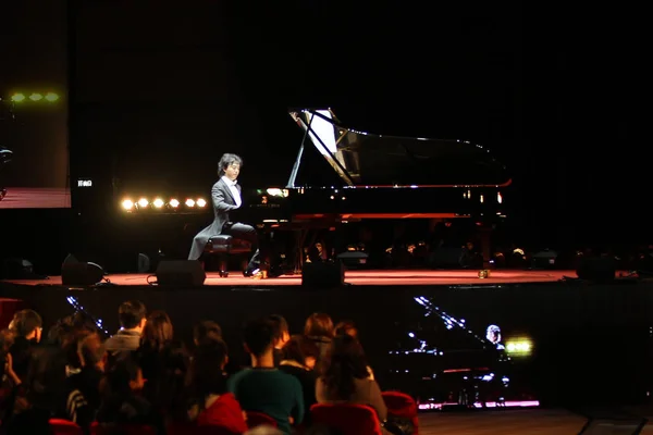 Pianista Chino Yundi Actúa Durante Concierto Hong Kong China Diciembre — Foto de Stock