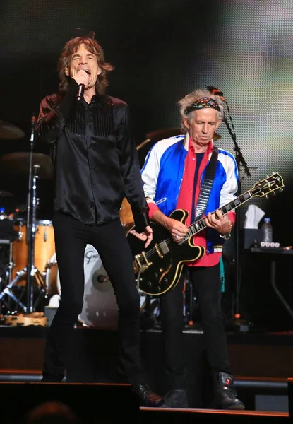Mick Jagger Front Keith Richards Banda Rock Inglesa Rolling Stones — Foto de Stock