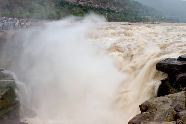 Vue Cascade Hukou Sur Fleuve Jaune Dans Comté Province Shanxi — Photo