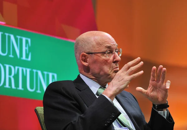 Tidligere Finansminister Henry Paulson Taler Underforum Fortune Global Forum Shangri – stockfoto