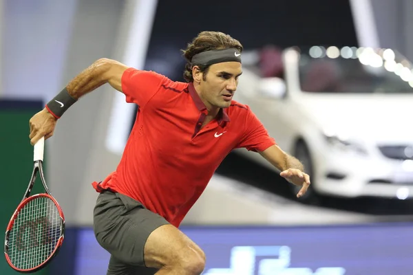 Roger Federer Suíça Prepara Para Retornar Florian Mayer Alemanha Segunda — Fotografia de Stock