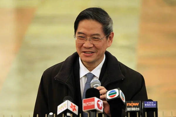 Zhang Zhijun Pak Ministr Zahraničí Vice Čína Dotazován Během Národní — Stock fotografie