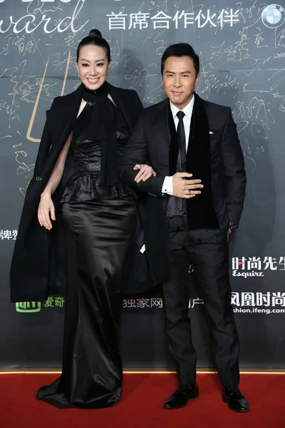Hong Kong Schauspieler Donnie Yen Rechts Und Seine Model Frau — Stockfoto