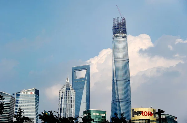 Torre Shanghai Más Alta Que Rematado Está Construcción Junto Centro —  Fotos de Stock