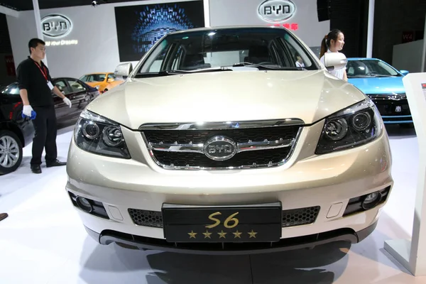 Byd Exibido Durante Show Automóveis Xangai China Agosto 2014 — Fotografia de Stock