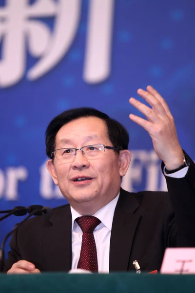 Wan Gang Čínský Ministr Vědy Techniky Hovoří Během První Schůze — Stock fotografie